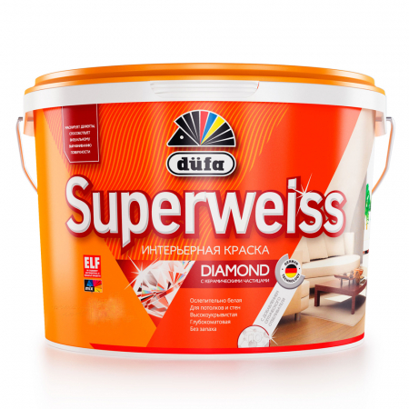 Dufa Superweiss RD4 / Дюфа Супервейс РД4 краска для потолков и стен глубокоматовая 2,5л
