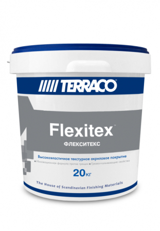 Terraco Flexitex / ТЕРРАКО ФЛЕКСИТЕКС Высокоэластичное текстурное акриловое покрытие для фасадных и внутренних работ