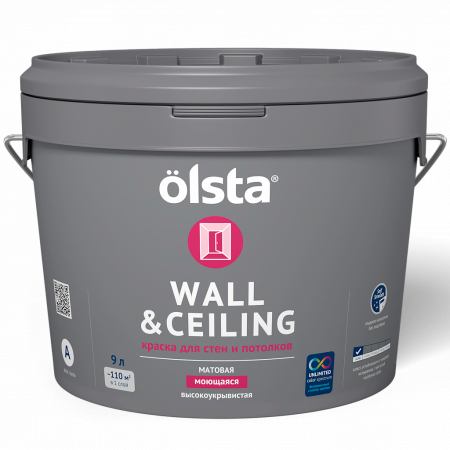 Olsta Wall&Ceiling Краска интерьерная акриловая, матовая для стен и потолков