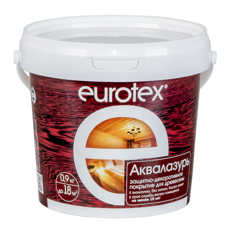 Eurotex / Евротекс Аквалазурь лак защитно-декор. для дерева акриловый лессирующий ландыш 0,9кг