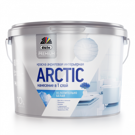 Dufa Premium ARCTIC / Дюфа Премиум Арктик краска акриловая интерьерная  ослепительно белая