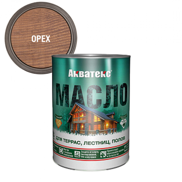 Масло АКВАТЕКС для террас алкидное, матовое, 0,75л орех