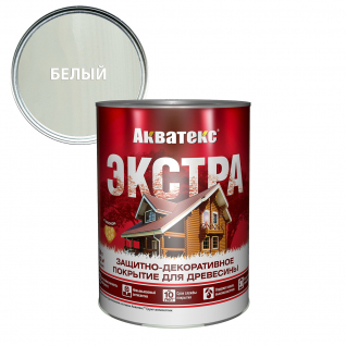 Защитно-декоративное покрытие для дерева АКВАТЕКС ЭКСТРА алкидное, полуглянцевое, белый 0,8л