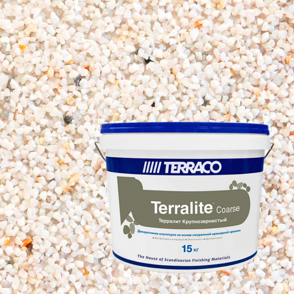 Штукатурка TERRACO TERRALIT COARSE на основе мраморной крошки, крупнозернистая, 110-С 15кг