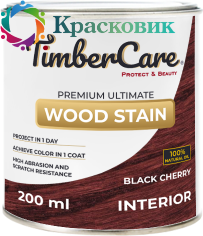 Масло 2 в 1 TimberCare Wood Stain тонирующее, высокой прочности 350031 Черешня 0,2л