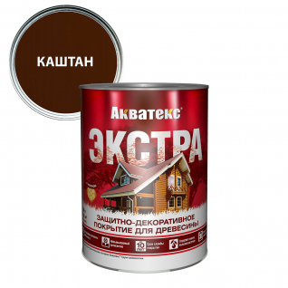 Защитно-декоративное покрытие для дерева АКВАТЕКС ЭКСТРА алкидное, полуглянцевое, каштан 0,8л