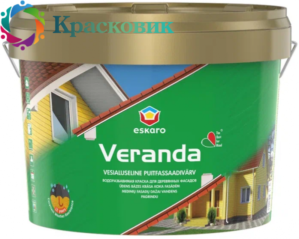 Краска Eskaro Veranda акриловая для защиты деревянных фасадов