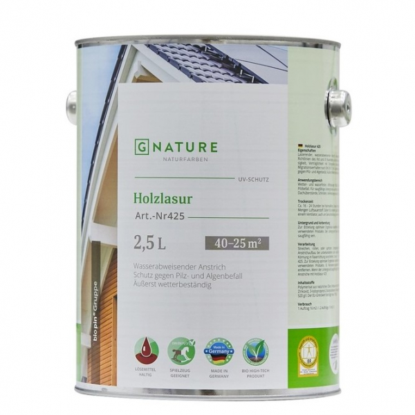 Масло-лазурь Gnature 425 Holzschutz Ol-Lasur для дерева, защитное 2,5л
