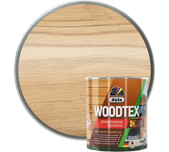 Dufa Пропитка WOOD TEX для защиты древесины; дуб 0,9л