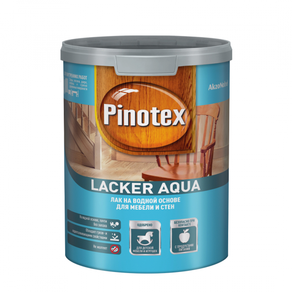 Лак PINOTEX LACKER AQUA 70 для мебели и стен, на водной основе, глянцевый 1л