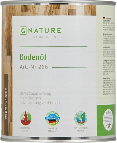 Масло Gnature 266 Boden Ol для паркета износостойкое, бесцветный 2,5л