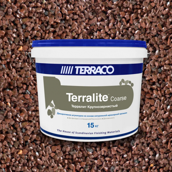 Штукатурка TERRACO TERRALIT COARSE на основе мраморной крошки, крупнозернистая, О-701-С 15кг