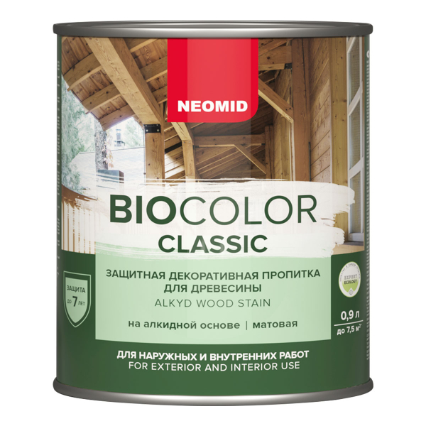 Декоративная пропитка NEOMID BIO COLOR CLASSIC на алкидной основе, орегон 0,9л