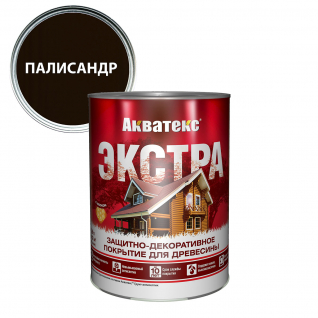 Защитно-декоративное покрытие для дерева АКВАТЕКС ЭКСТРА алкидное, полуглянцевое, палисандр 0,8л