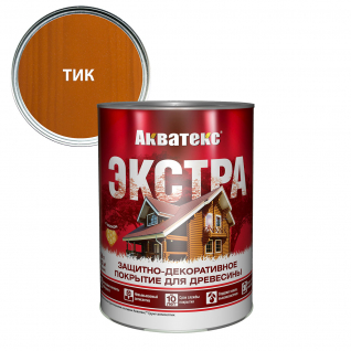 Защитно-декоративное покрытие для дерева АКВАТЕКС ЭКСТРА алкидное, полуглянцевое, тик 0,8л