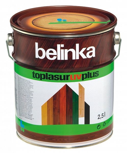 Пропитка BELINKA TOPLASUR UV PLUS защитно-декоративная для дерева, с воском и УФ фильтрами 2,5л №13 сосна