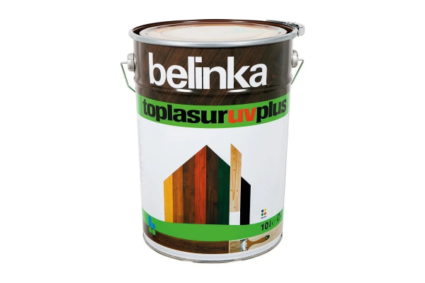 Пропитка BELINKA TOPLASUR UV PLUS защитно-декоративная для дерева, с воском и УФ фильтрами 10л №17 тик