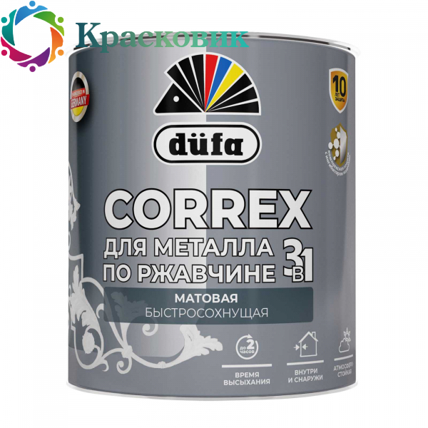 Dufa Грунт-эмаль по ржавчине матовая Correx 3 в 1