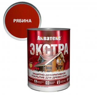 Защитно-декоративное покрытие для дерева АКВАТЕКС ЭКСТРА алкидное, полуглянцевое, рябина 0,8л