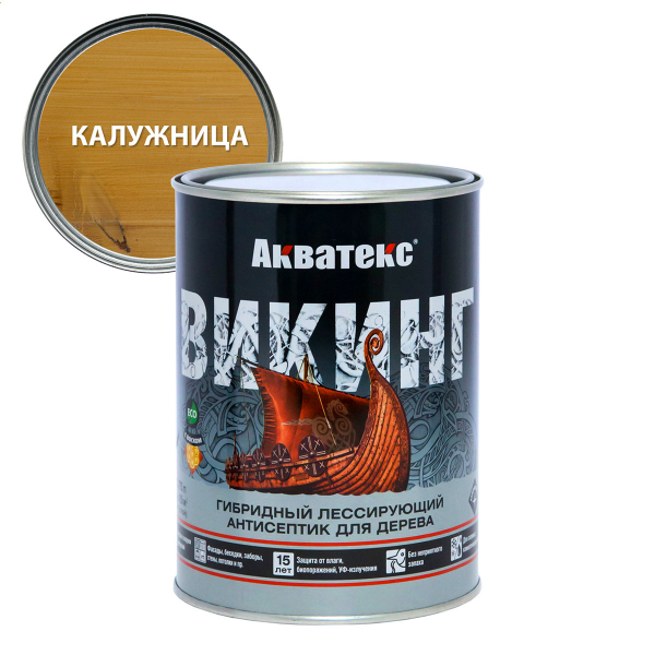 Акватекс Викинг антисептик для дерева гибридный лессирующий полуматовый калужница 0,75