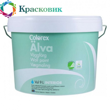 Износостойкая краска Colorex Alva Vaggfarg для стен и потолка №2