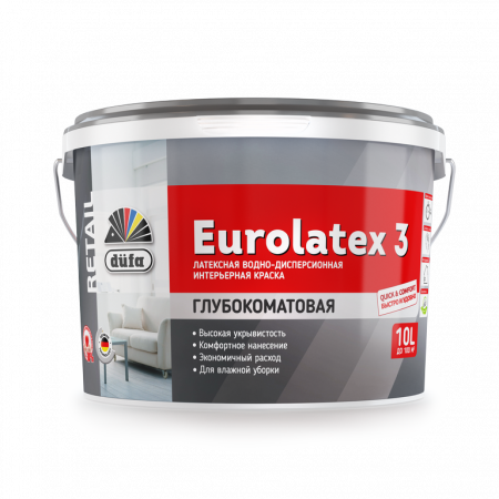 Dufa Retail EUROLATEX 3 / Дюфа Ритейл Евролатекс 3 Водно-дисперсионная краска