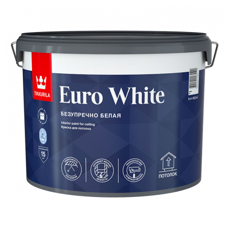 Tikkurila Euro White / Тиккурила ЕВРО ВАЙТ краска для потолков