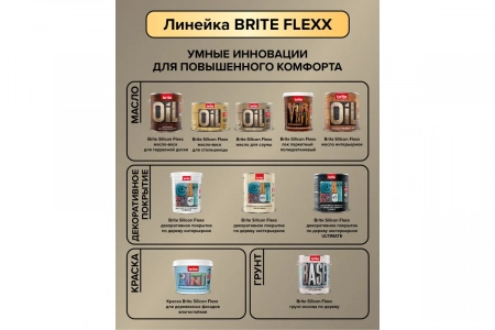 Масло-воск BRITE FLEXX для террасной доски натуральное, с природным воском, бесцветный №7