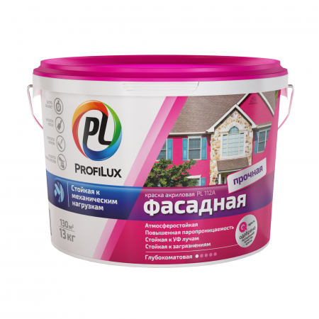 Profilux / Профилюкс ВД краска PL-112А фасадная влагостойкая белая