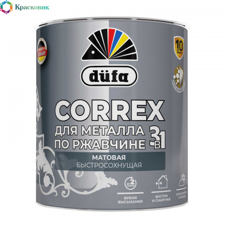 Dufa Грунт-эмаль по ржавчине матовая Correx 3 в 1 №2