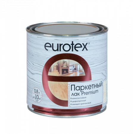 Eurotex Premium / Eвротекс Премиум лак паркетный алкидно-уретановый глянцевый 0,8л